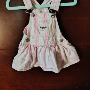 OshKosh B'gosh Pink and White Striped Overalls